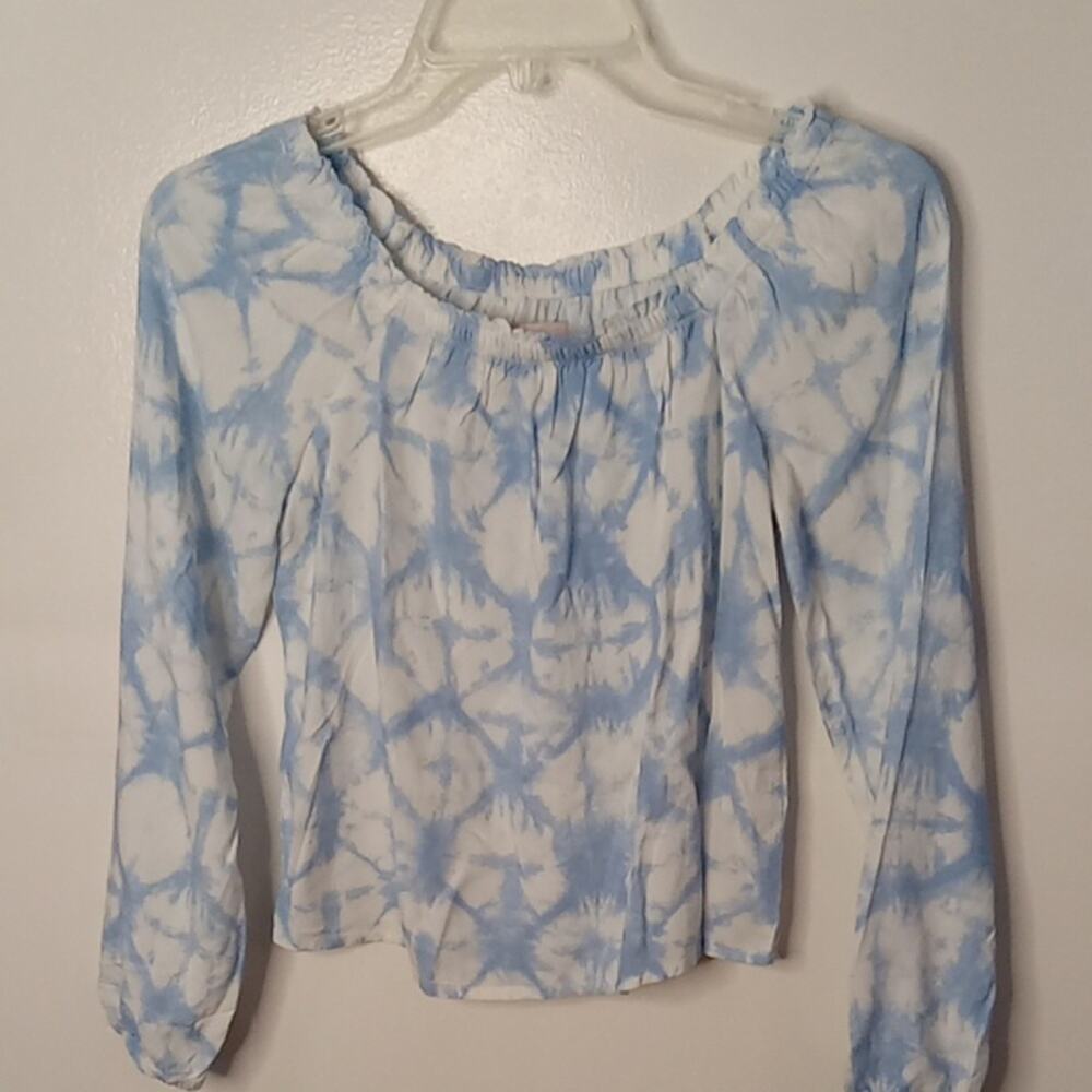 SO Girl's Size Large Blue Tie-Dye Long Sleeve Top. Summer Fun, Athleisure.